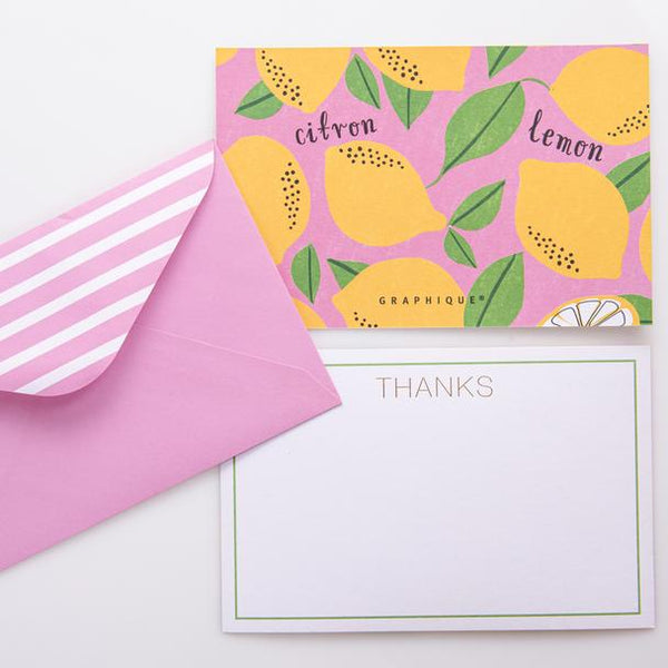 Lemon Flat Notes Thank you Card