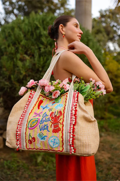 Riviera Chic "La Dolce Vita" Beach Bag