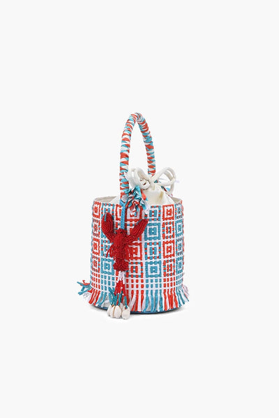 The Lobster Raffia Bucket Bag