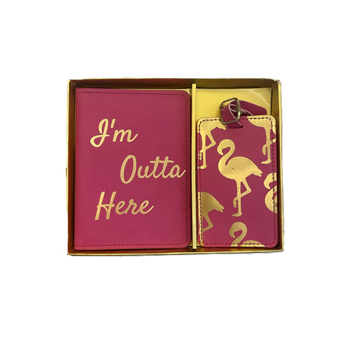 Im outta here Set de Portapasaporte y Tag de Maleta