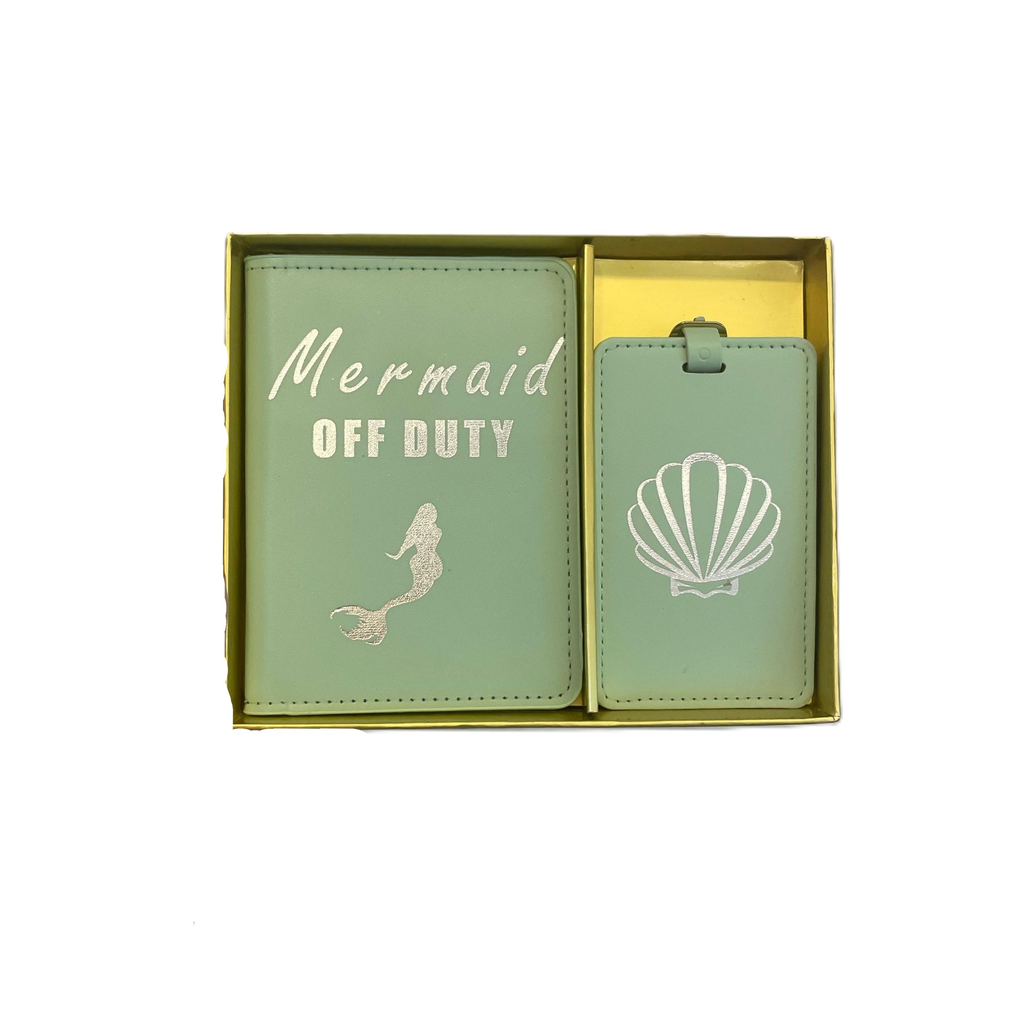 Mermaid Off Duty Set de Portapasaporte y Tag de Maleta