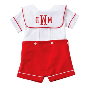 Red and White baby Monogram