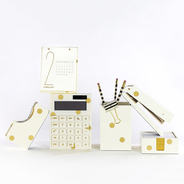 Acrylic tape dispenser Gold Dot KSNY