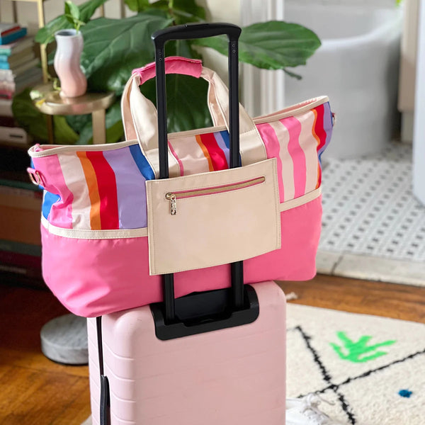 Pink weekender bag