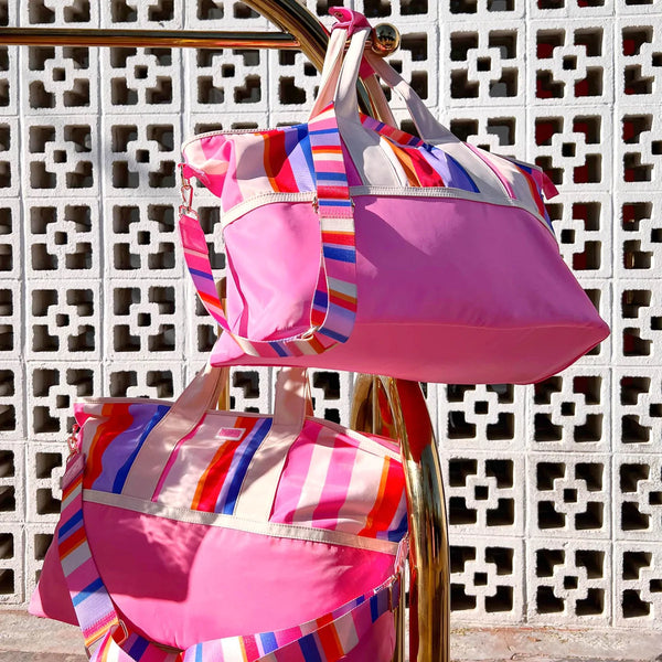 Pink weekender bag