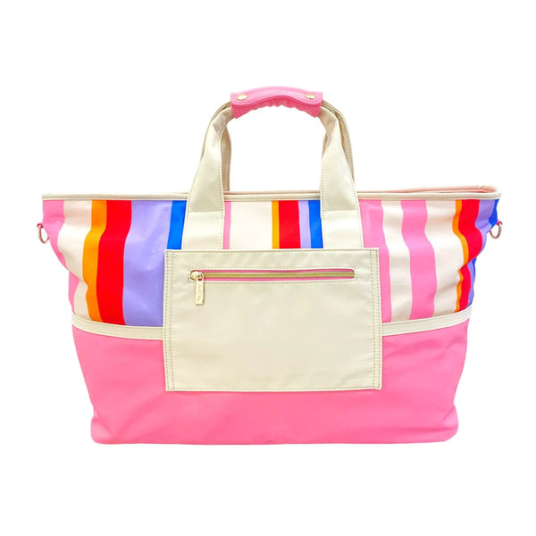 Pink weekender bag