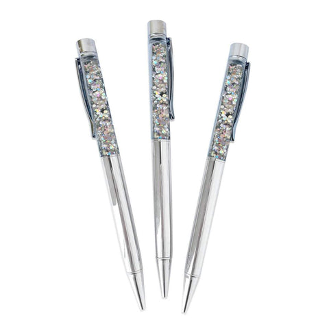 Silver Confetti Pen Set