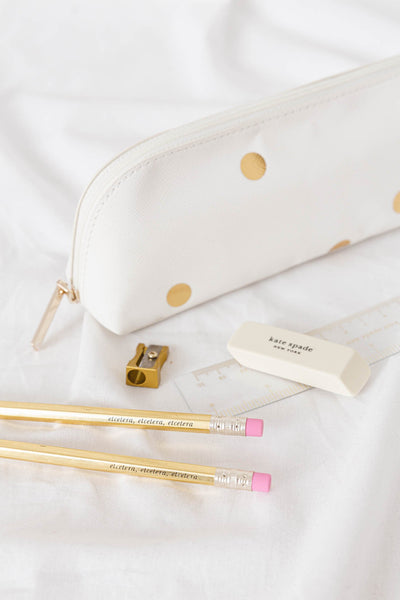 KSNY Gold Dots Pencil Pouch Set